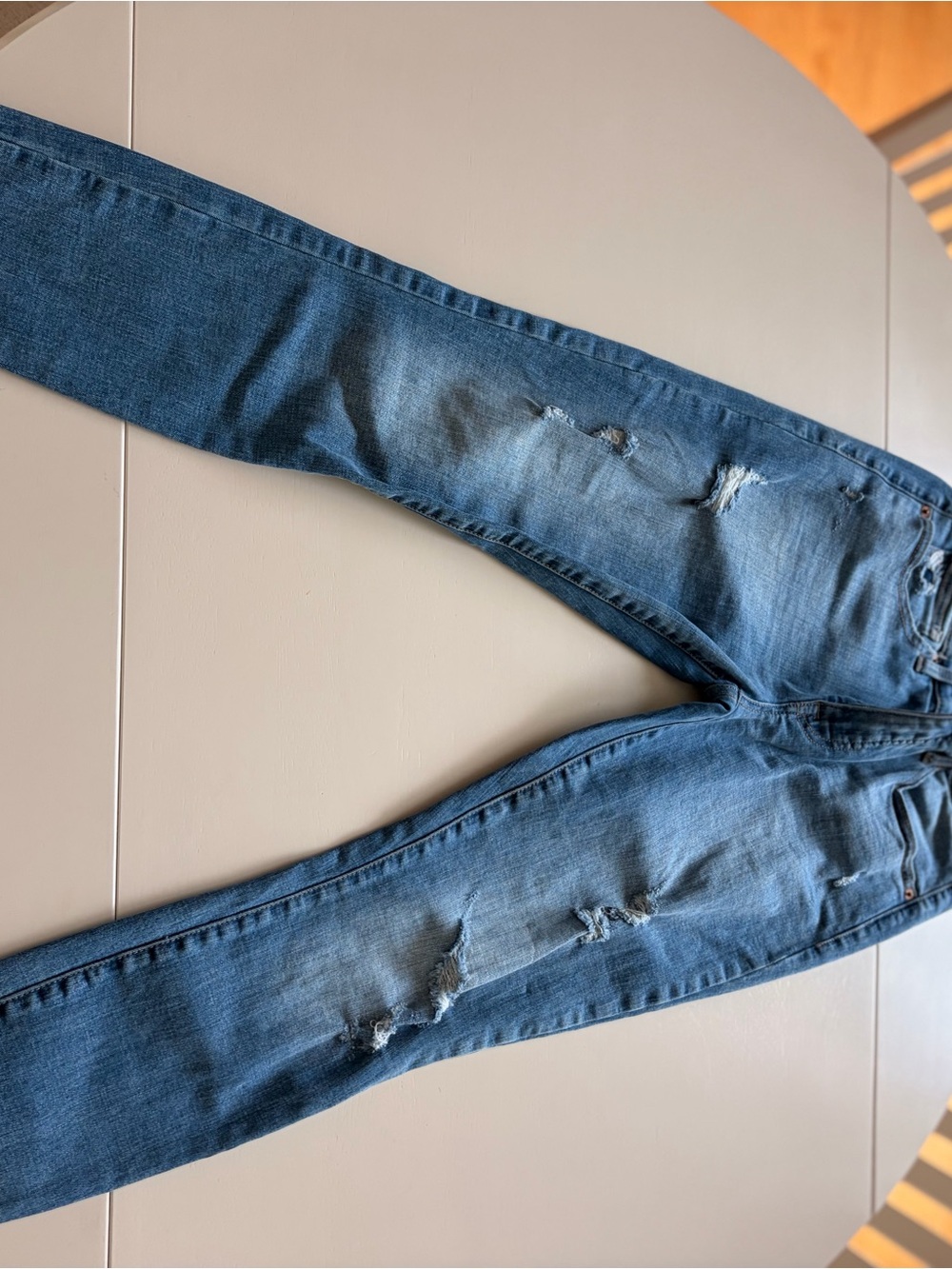 Lucky Brand Blue Distressed Cropped Ankle Jeans